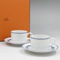 HERMES エルメス ペアティーカップ&ソーサー 2716 シェーヌダンクル